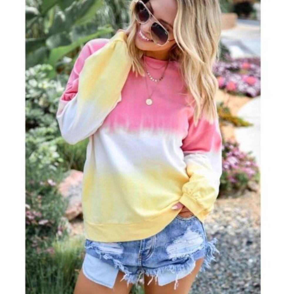 Pink Tie Die Long Sleeve T-Shirt